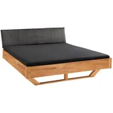 Linea Natura Balkenbett, Wildeiche, Holz, Wildeiche, massiv, 200x200 cm, in verschiedenen Größen erhältlich, Schlafzimmer, Betten, Doppelbetten