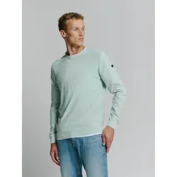 Rundhalspullover NO EXCESS "No Excess Pullover mit Rundhalsausschnitt", Herren, Gr. M, blau (pastellblau), 100% baumwolle, Pullover