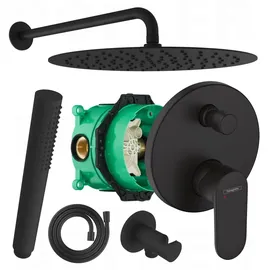 hansgrohe und bofler Vernis Blend Duschset Unterputz Regendusche Ø30cm matt schwarz 44