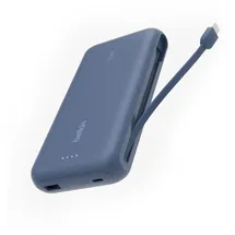 Belkin BoostCharge 20000 mAh Power Bank, integriertes USB-C-Kabel - Blau