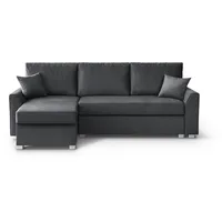 Beautysofa Polsterecke Toretto, Eckcouch aus velours, L-Form Ecksofa, Bettkasten, universelle Ottomane, inklusive Bonnell-Federn grau