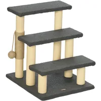 PawHut Katzentreppe 3-stufige Hundetreppe 48 cm Grau