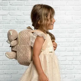 Perletti Rucksack mit abnehmbarem Teddybär milly. Maße 26x21x8 cm - Braun