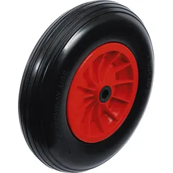 BGS DIY 80655 Rad für Sackkarren Bollerwagen PU rot / schwarz Ø400mm