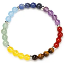 Armband »Schmuck Geschenk Armschmuck Armkette Edelstein Farbstein Tigerauge«, mit Zirkonia (synth.), 11590547-0 blau-hellblau-gelb-lila-rot-braun-grün + blau-hellblau-gelb-lila-rot-braun-grün