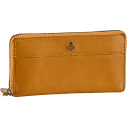 Geldbörse HARBOUR 2ND "Atlantica", gelb (mustard), Leder, casual, Kleinlederwaren, aus Leder mit schöner Logo Prägung