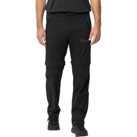 Jack Wolfskin Glastal Zip Off Pants M Wanderhose, Schwarz, 52 EU