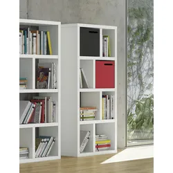 Mehrzweckregal TEMAHOME "Berlin", weiß, B:70cm H:159cm T:34cm, MDF, Spanplatte, Regale, mit viel Stauraum