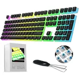 108 KEY PBT PUDDING KEYCAPS ANSI - OEM-Profil KeySet Translucent Layer für 60%/61 Key / 68 Key / 87 Key TKL / 104 KEY MX Switch Backlit Mechanische Tastatur DIY, mit Keycaps Puller - US-Layout Schwarz