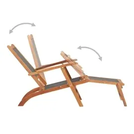 vidaXL Sonnenliege 141 x 57,5 x 92 cm schwarz/braun