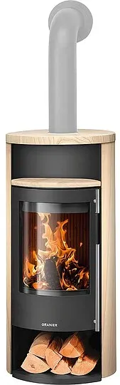 Kaminofen Oranier Polar Neo 8, Sandstein / Stahl schwarz, 8 kW - 5568 42