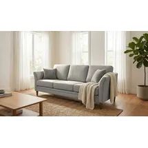 Home Affaire 3-Sitzer HOME AFFAIRE "Arellano, Breite 217 cm", beige (sand), B:217cm H:87cm T:86cm, Sofas, klassisches Design, 2 Zierkissen inklusive, Webstoff fein