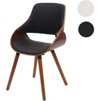 Mendler Esszimmerstuhl HWC-D23, Küchenstuhl Stuhl, Retro-Design ~ Kunstleder schwarz