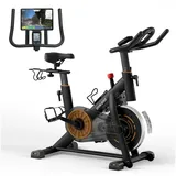 YAMO Speedbike YK10 Heimtrainer Fitnessbike mit LCD-Monitor, 120KG Belastbar, Heimtrainer Fahrrad mit leisem Riemenantrieb orange|schwarz