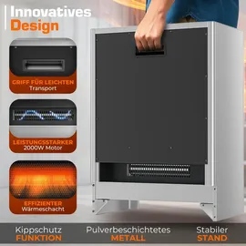 TRESKO Elektrokamin mit Heizung Weiß