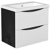 duschspa Waschtisch Waschbecken mit Unterschrank Waschtischunterschrank Smiley, Badmöbel in Breite 50/60/80/90/100 cm schwarz 61 cm x 56 cm x 40 cm