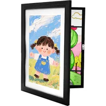 Relaxdays Bilderrahmen Kinder schwarz A4 3 St.