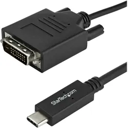 StarTech.com 3.3 ft / 1 m USB-C to DVI Cable - USB Type-C Video Adapter Cable -