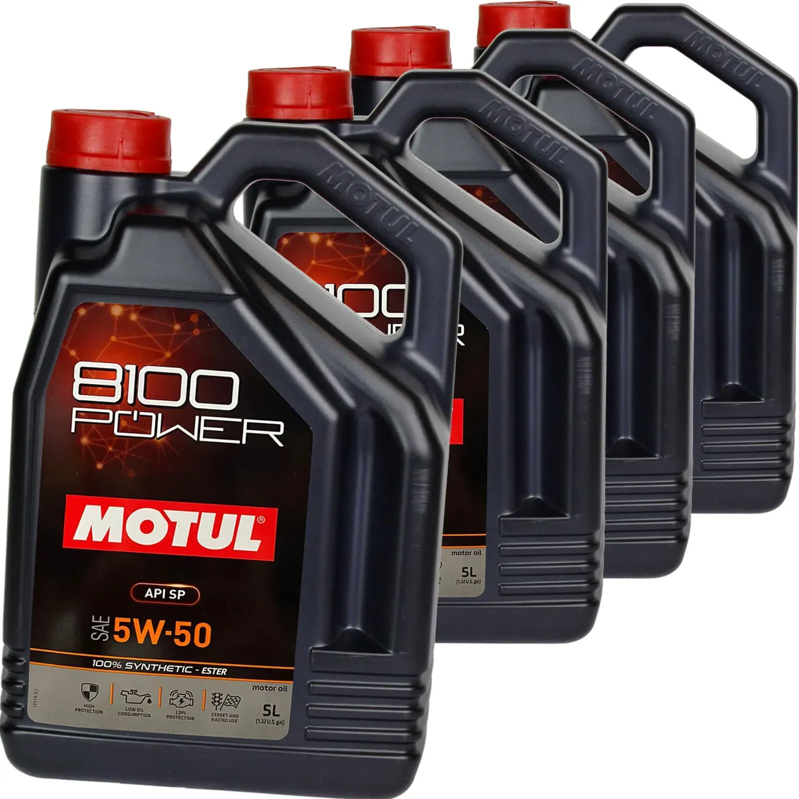 4x5 L Motul 8100 Power 5w50 Motoröl Synthetisch Passend Für Ford Wss M2c 931 C: Motul 8100 Power 5w-50 High Performance - Ester-motorenöl, Inspiriert