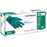 Reflexx R68/L Nitrilhandschuhe, puderfrei, gr 6,0, grün, 100 Stück, M, grün, 100