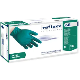 Reflexx R68/L Nitrilhandschuhe, puderfrei, gr 6,0, grün, 100 Stück, M, grün, 100