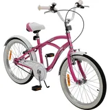 Actionbikes Motors Actionbikes Kinderfahrrad Cruiser 20 Zoll, Rosa/Türkis, verstellbar, Seitenständer, V-Brake-Bremsen (Rosa)