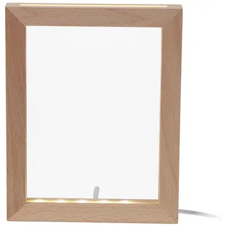 DOITOOL Beleuchteter Bilderrahmen Mit Led Licht 6.69X5.12X0.59In Holz Fotorahmen Nachtlicht Kompaktes Led Nachtlicht Für Schlafzimmer Wohnzimmer Büro Dekoration