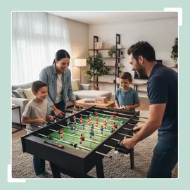Relaxdays Kickertisch, klappbar, HBT: 78 x 122 x 61 cm, Fußballkicker für Kinder & Erwachsene, mit 3 Bällen, Dunkelbraun