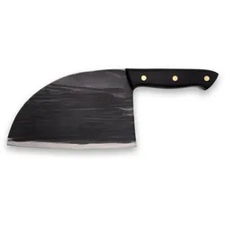 Erste Schmiede Handgeschmiedetes Kochmesser Black, Scharfes Profimesser, Outdoor & Indoor Messer
