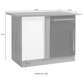 kochstation Eckunterschrank KS-Samos 110 x 60 x 85 cm Lila