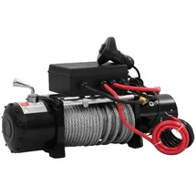 vidaXL Seilwinde Stahl 12 V 5909 kg schwarz