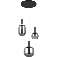 Trio Pendelleuchte Diva 319830332, Metall Schwarz matt, Glas Chrom
