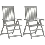 vidaXL Gartenstuhl 57 x 69 x 111 cm grau klappbar 2 St.
