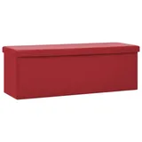furnicato Truhenbank Faltbare Sitzbank mit Stauraum Weinrot PVC rot