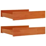 vidaXL Bettschubladen 2 Stk. Wachsbraun Massivholz Kiefer