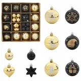 vidaXL Weihnachtskugel-Set 40 pcs Schwarz und Gold Kunststoff