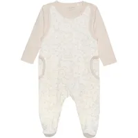 FIXONI Kinder Langarmbody "Body LS w.Velour Romper" in Beige | Gr.: 50