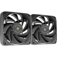 Mars Gaming MF-NCLX2, Kit 2x Ultra-Leise 120mm Lüfter, Hybridblatt-Design, 2-in-1 Lüfter mit Hyperbalanced FDB Kupferlager, PWM-Anschluss-System, Anti-Vibrations-Pads, Schwarz