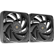 Mars Gaming MF-NCLX2, Kit 2x Ultra-Leise 120mm Lüfter, Hybridblatt-Design, 2-in-1 Lüfter mit Hyperbalanced FDB Kupferlager, PWM-Anschluss-System, Anti-Vibrations-Pads, Schwarz