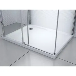 Glaszentrum Hagen GZH Eck-Duschkabine mit Schiebetür rechts 120 x 195 cm Transparent ESG Glas