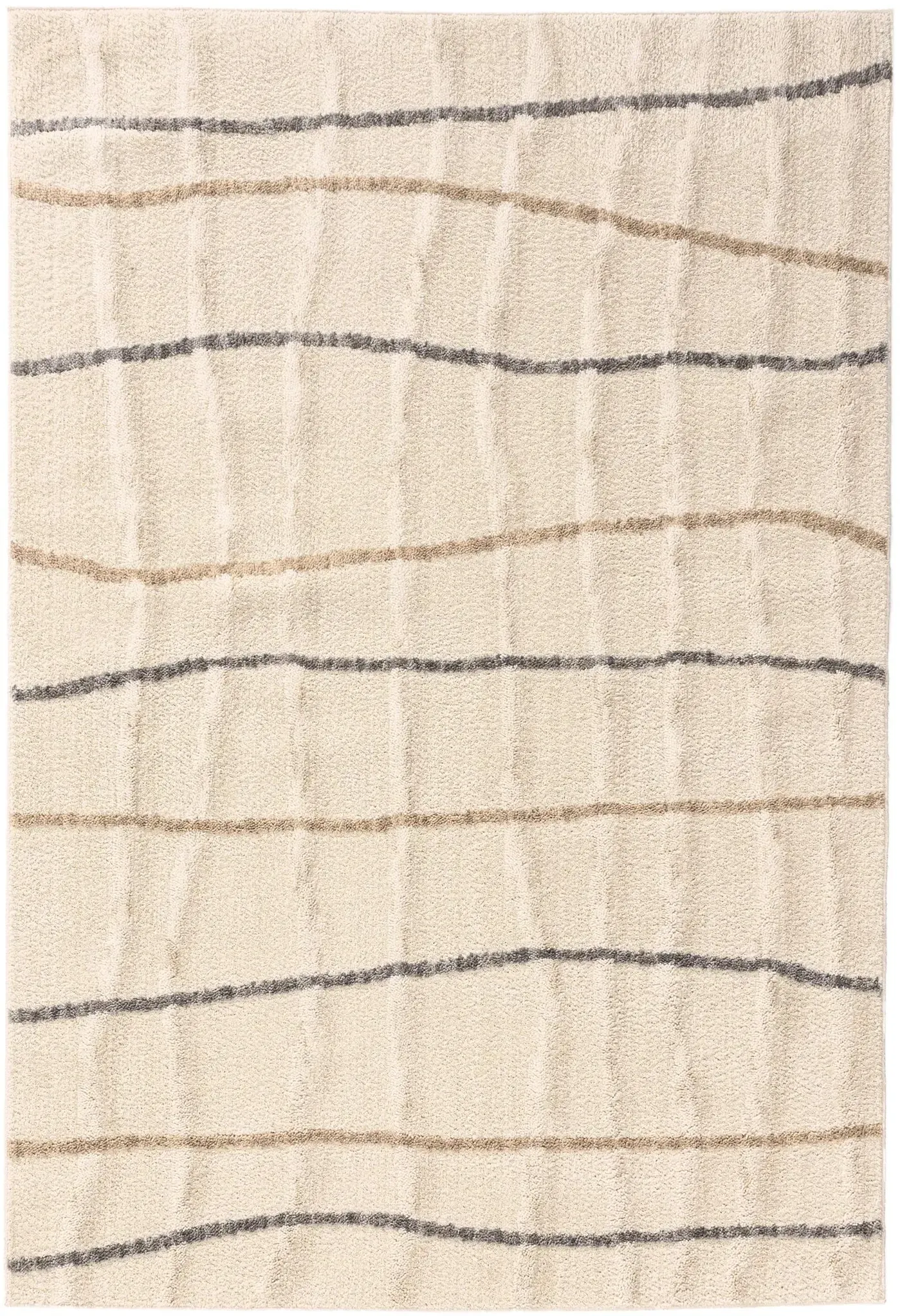 benuta Pop Kurzflor Teppich Junis Cream 120x170 cm - Moderner Kurzflor-Teppich für Wohnzimmer
