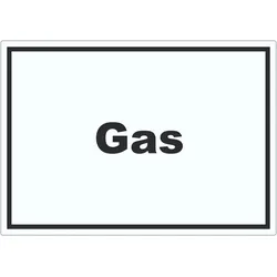 Gas Aufkleber mit Text Anschluss waagerecht A9 (37x52mm)