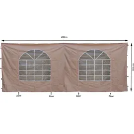 Quick Star Seitenwand für Pavillon Sahara 4x4 m 2 Stück Sand 4 x 0,4 m