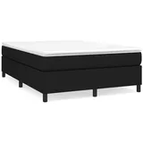 vidaXL Boxspringbett mit Matratze Schwarz 140x200 cm Stoff