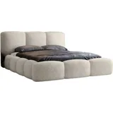 luxusbetten24 Designer Polsterbett Alena Bouclé mit Stauraum 140x200 Beige
