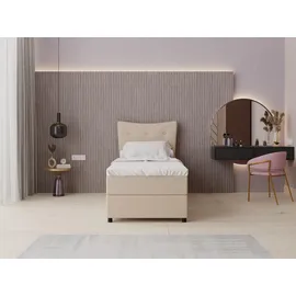 panda möbel Boxbett, Beige, Holz, Mode, 90x200 cm, Oeko-Tex® Standard 100, Schlafzimmer, Betten, Boxspringbetten