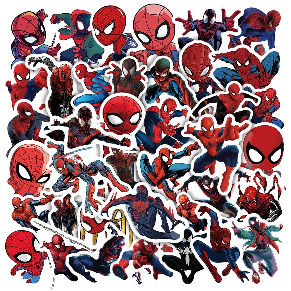 50 stück Avengers Spiderman Aufkleber Marvel Superhero Aufkleber für Laptop Telefon Gitarre Gepäck Skateboard Wasserflaschen Motorrad Fahrrad,Wasserdicht Vinyl Aufkleber für Kinder Jugendliche