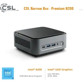 CSL Mini-PC Narrow Box Premium Intel N200 2023 4K Ultra HD 3,7 GHz 32 GB RAM 1000 GB SSD Intel UHD Graphics Windows 11 Home