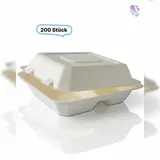 Blanc HYGIENIC Menübox groß Holzfaser , 245 x 245 x 75 mm, 200 Stk, wood fiber, kompostier- & recyclebar