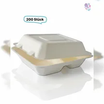 Blanc HYGIENIC Menübox groß Holzfaser , 245 x 245 x 75 mm, 200 Stk, wood fiber, kompostier- & recyclebar